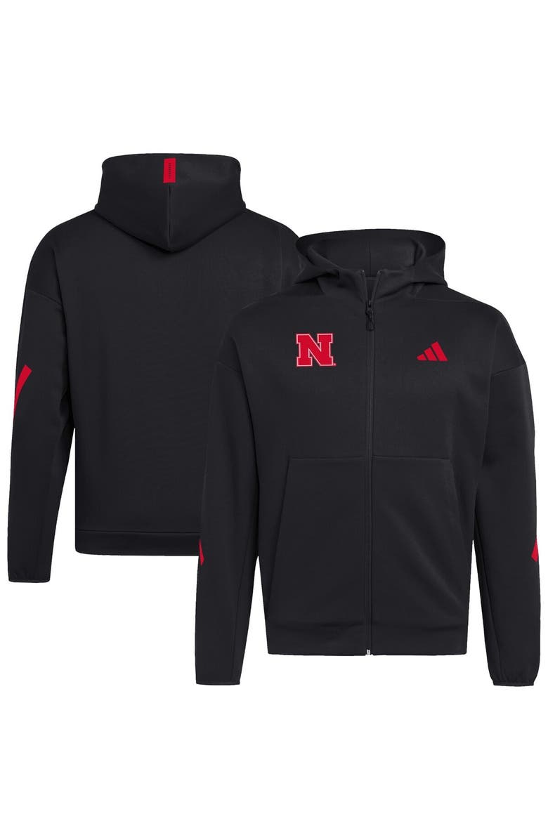 adidas Men's adidas Black Nebraska Huskers Z.N.E. Full-Zip Hoodie, Main, color, Black