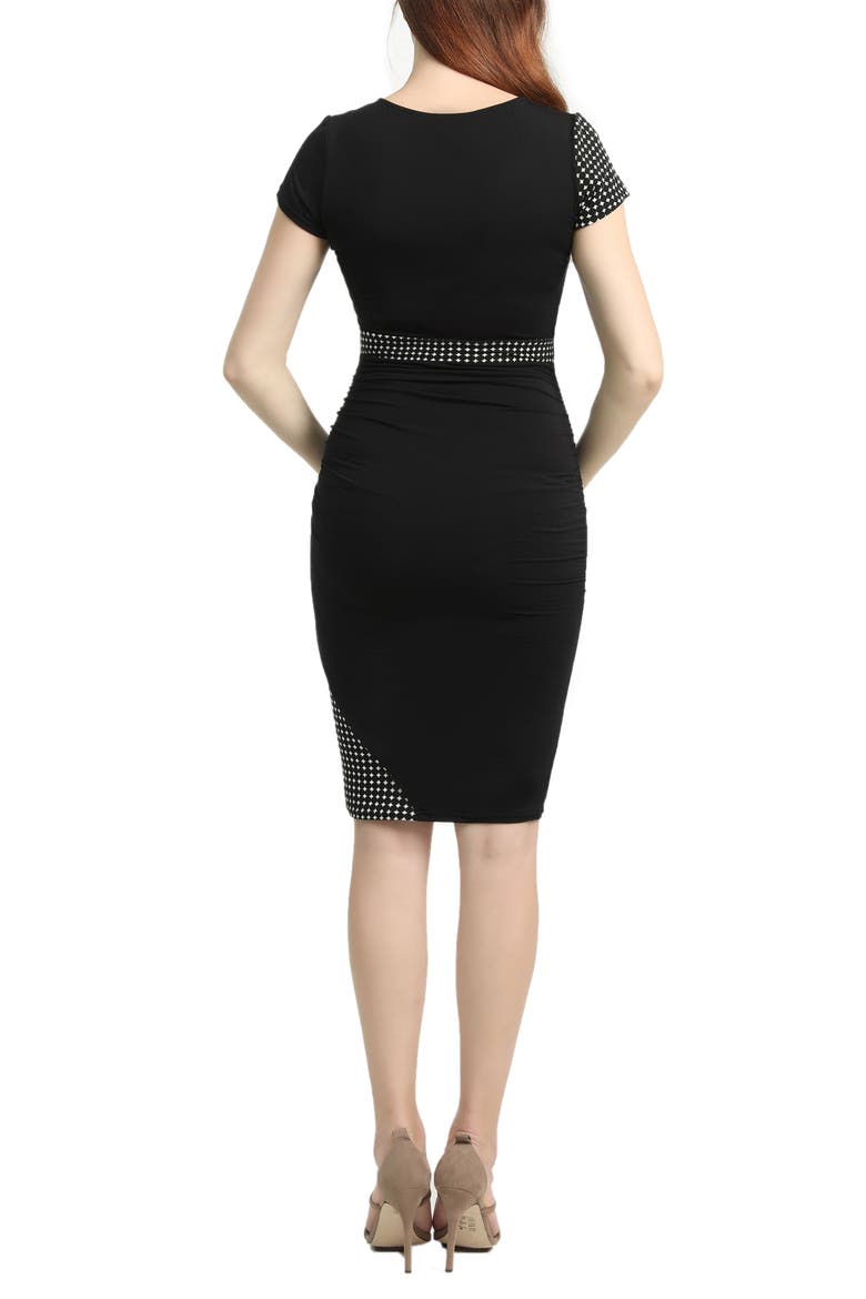 Gabby Colorblock Body-Con Maternity Dress, Alternate, color, BLACK/ WHITE