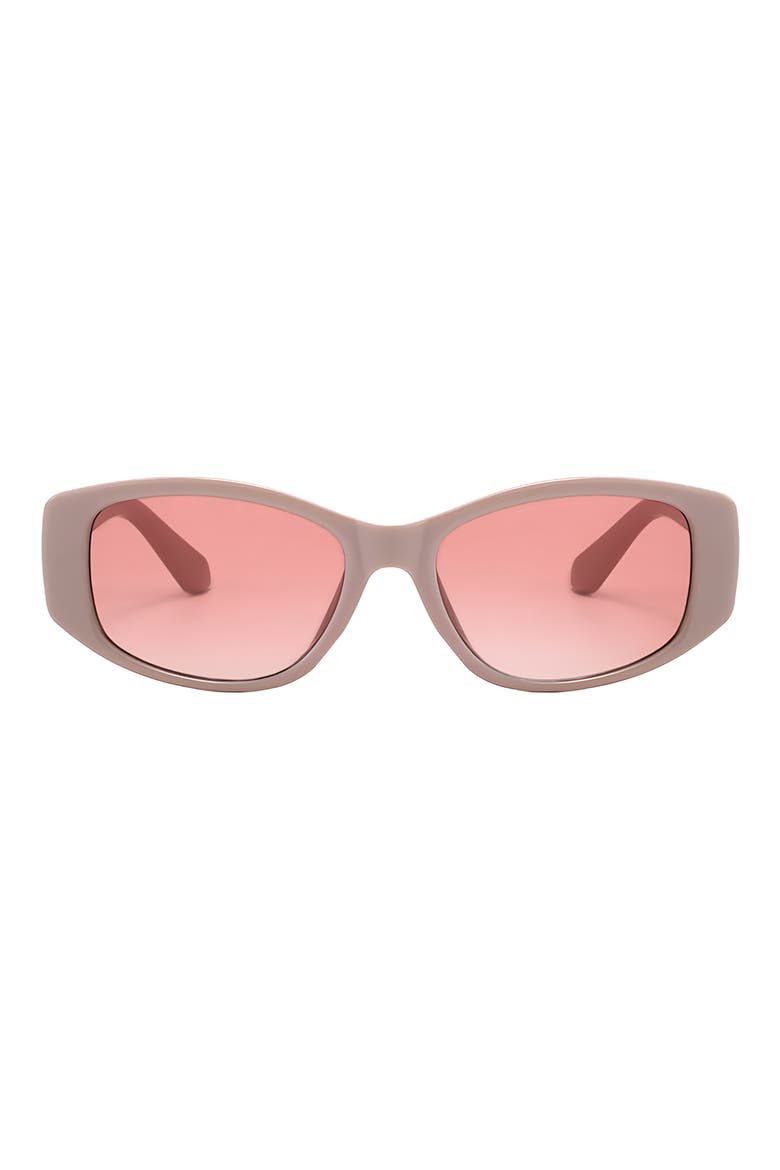 Tara 55mm Polarized Geometric Sunglasses, Main, color, MAUVE / PINK