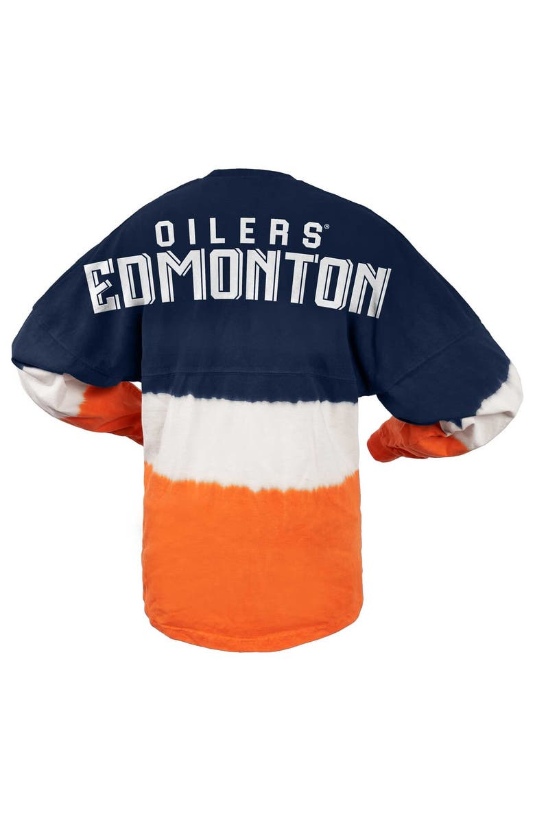 SPIRIT JERSEY Women's Fanatics Branded Navy/Orange Edmonton Oilers Ombre Long Sleeve T-Shirt, Alternate, color,