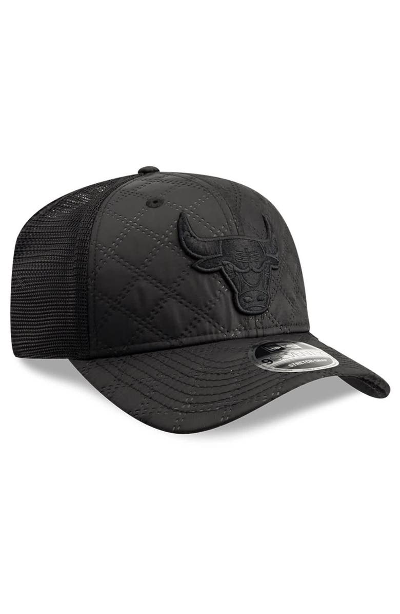 New Era Men's New Era Black Chicago Bulls Quilted 9SEVENTY Trucker Adjustable Hat, Alternate, color, Black