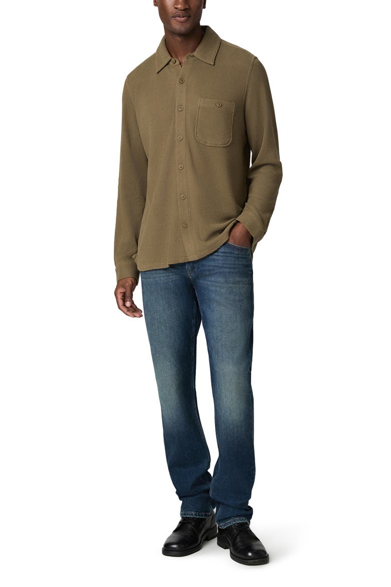 Hollander Waffle Knit Shirt, Alternate, color, NIGHT OLIVE
