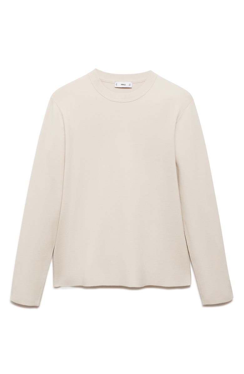 MANGO Regular Fit Fine Knit Sweater, Alternate, color, Ivory White