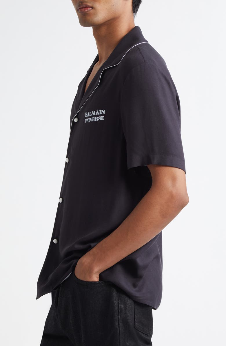 Balmain 9 Planets Pajama Shirt, Alternate, color, Black Multi