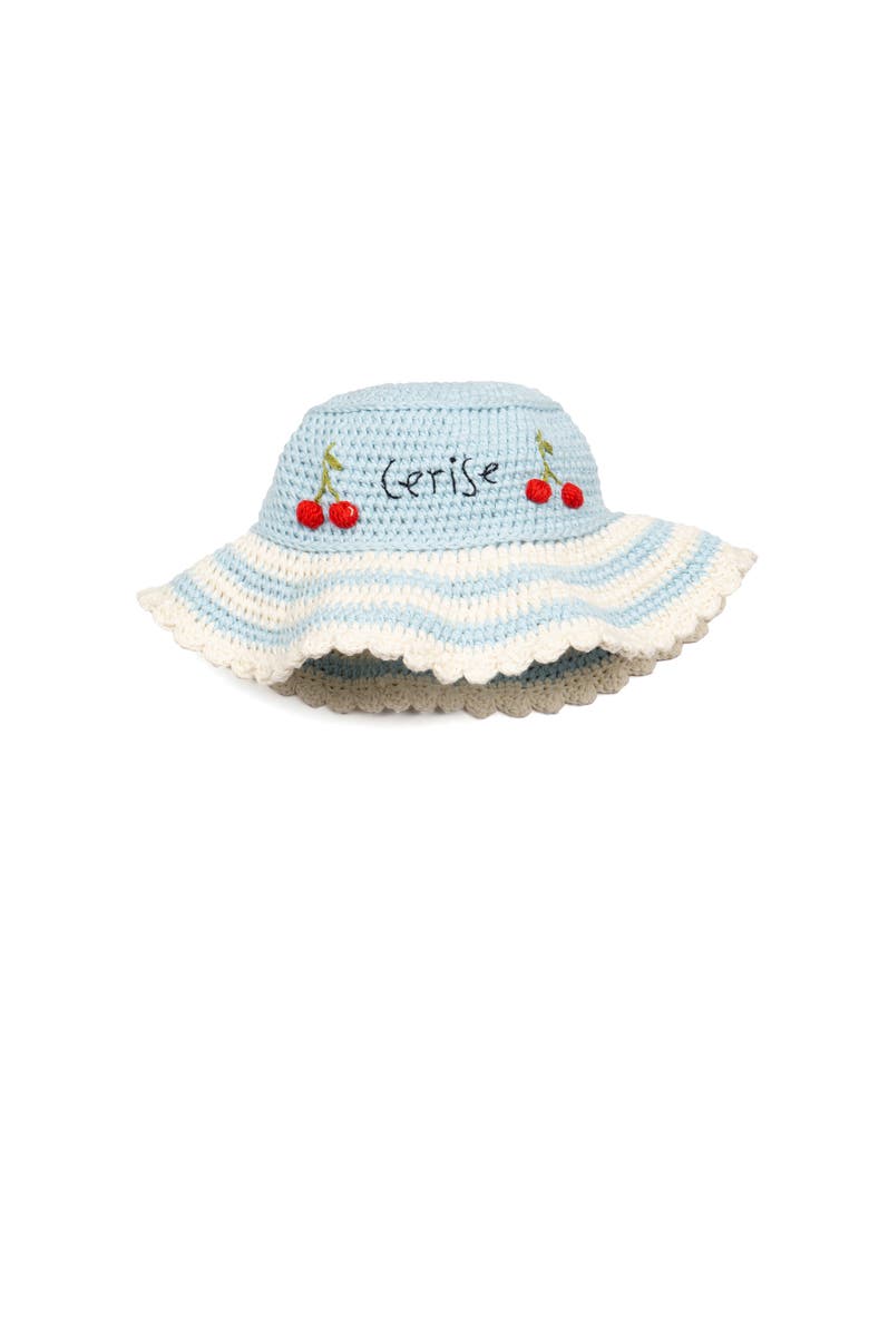 Wild Wawa Crochet Bucket Hat, Main, color, Cherry Stripe