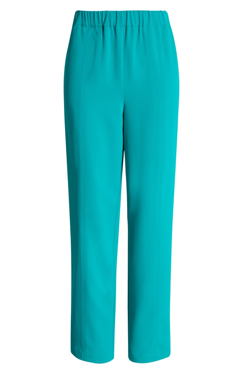 Ming Wang Crêpe de Chine Pants, Alternate, color, Emerald Awe