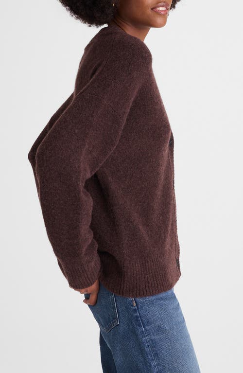 Madewell Drop Shoulder V-neck Cardigan In Brown