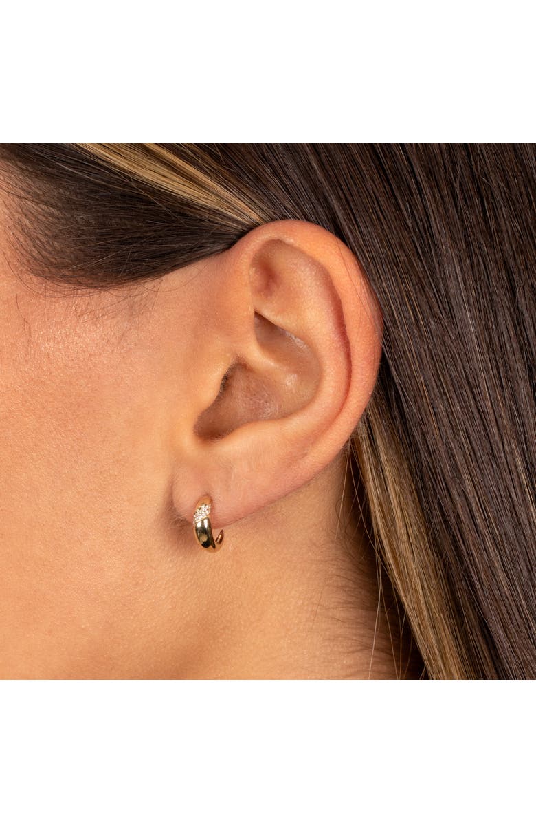 BY ADINA EDEN Diamond Pave Dome Mini Hoop Earring 14K, Alternate, color,