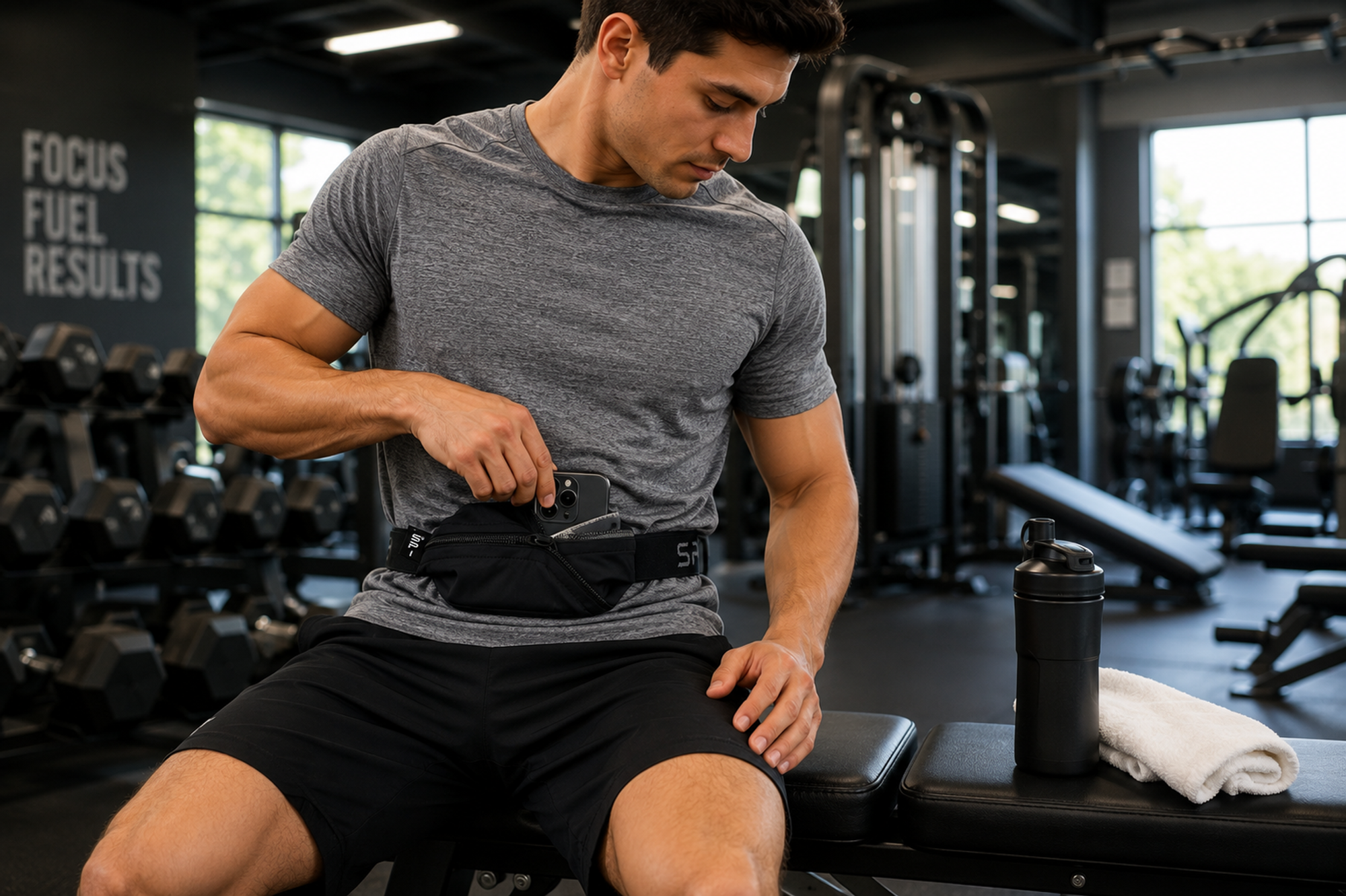 The Original Running Belt, Alternate, color, Black