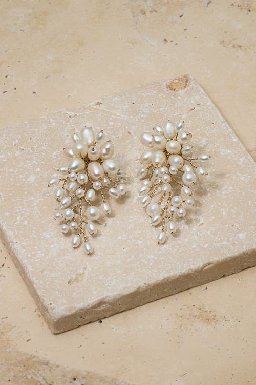 Untamed Petals Moore Freshwater Pearl Earrings In Gold
