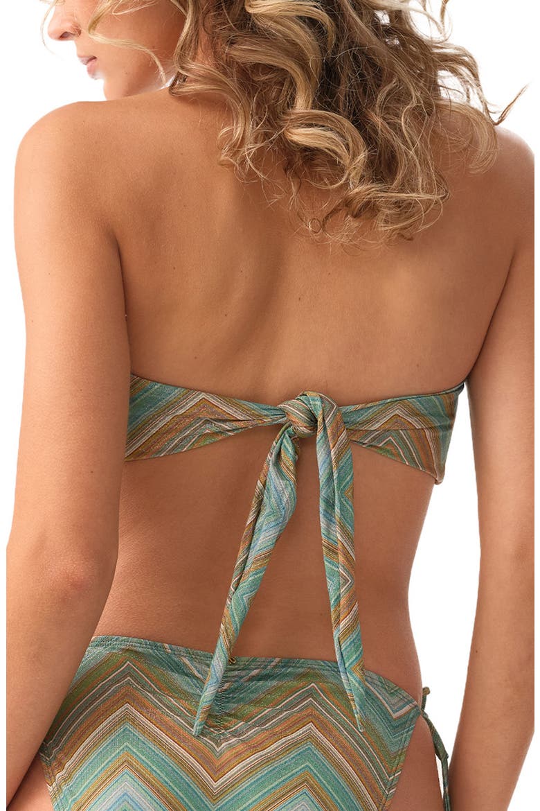 Metallic Bandeau Bikini Top, Alternate, color, CHEVY