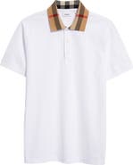 Burberry Cody Check Collar Cotton Piqué Polo