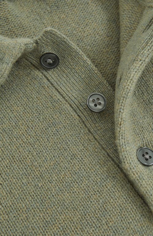Reiss Sage Green Wool-blend Polo Jumper With Cashmere In Green