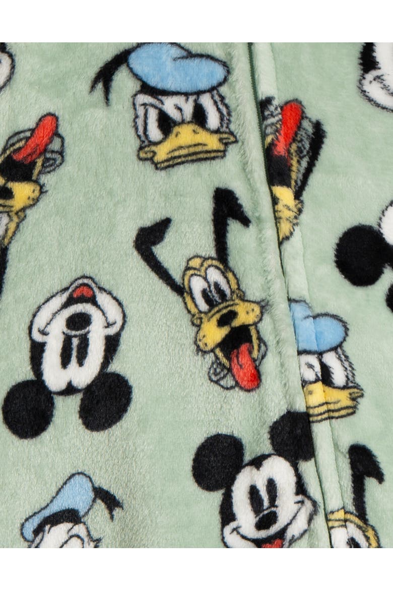 Mickey Mouse Fleece Footed Sleep N' Play, Alternate, color, Sage Mickey Friends