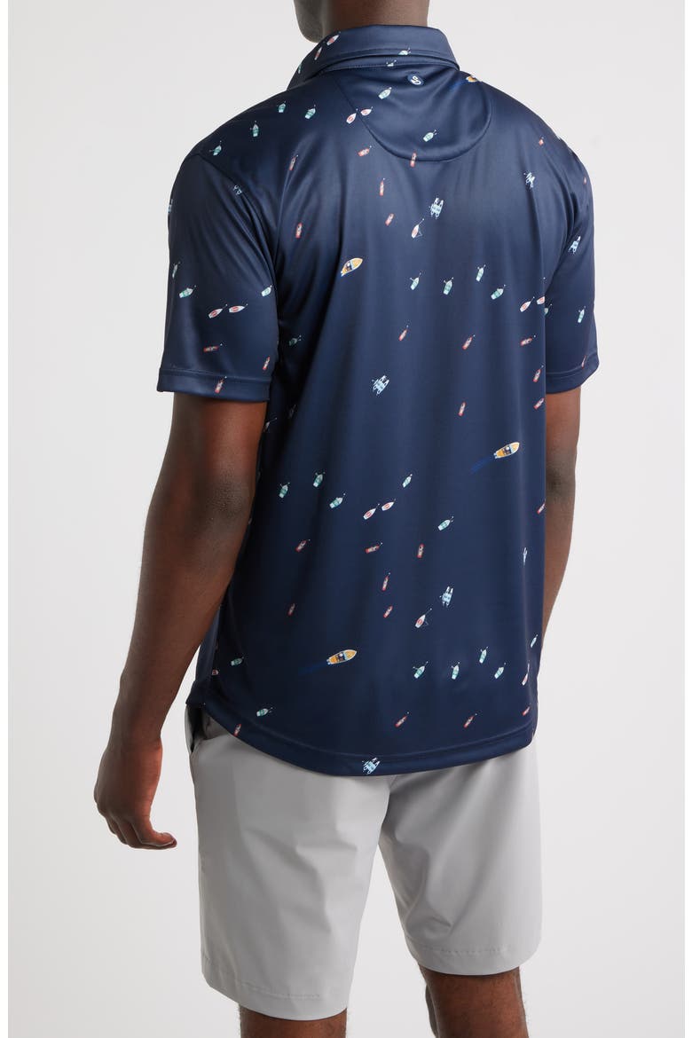 Macintyre Yacht Print Performance Golf Polo, Alternate, color, NAVY