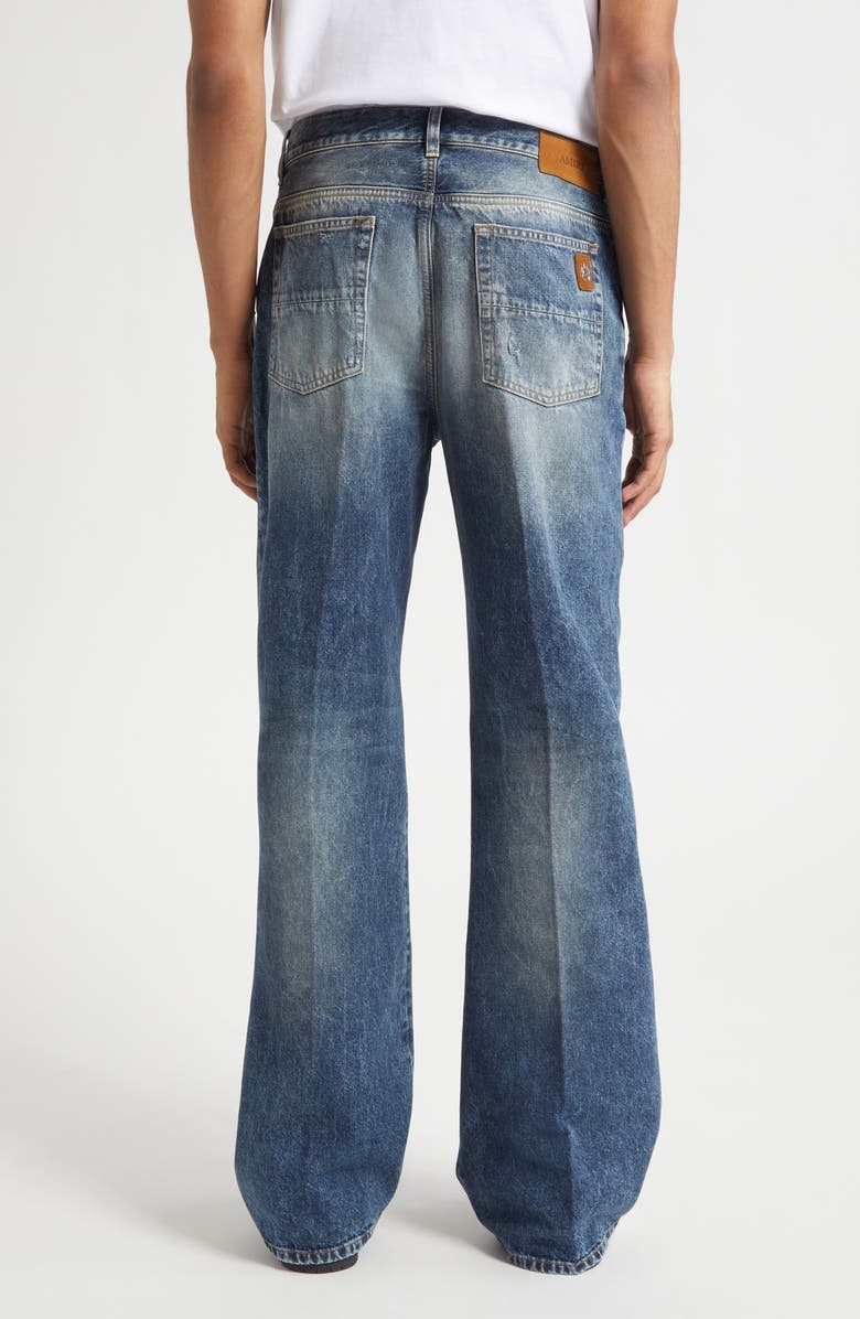 AMIRI Slashed Straight Leg Jeans, Alternate, color, Denim Lapis