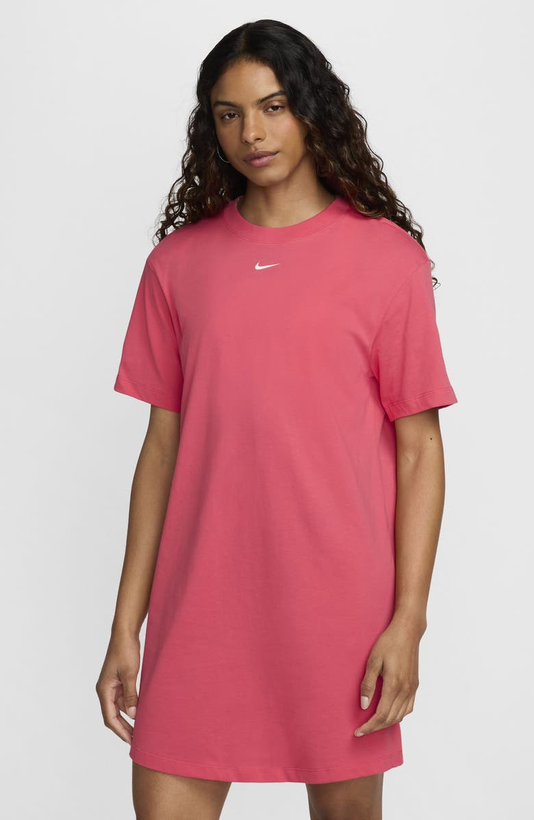 Nike Sportswear Chill Knit Oversized T-Shirt Dress, Alternate, color, Aster Pink/ Sail