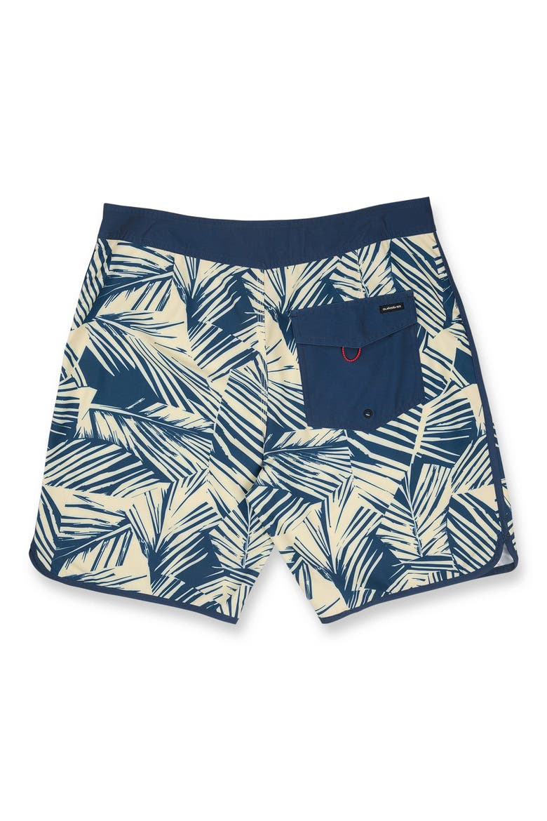 Aruba Palm 19" Board Shorts, Alternate, color, DARK DENIM