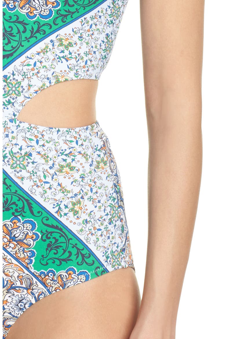 Cutout One-Piece Swimsuit, Alternate, color, GRAND VOYAGE CLASSIC