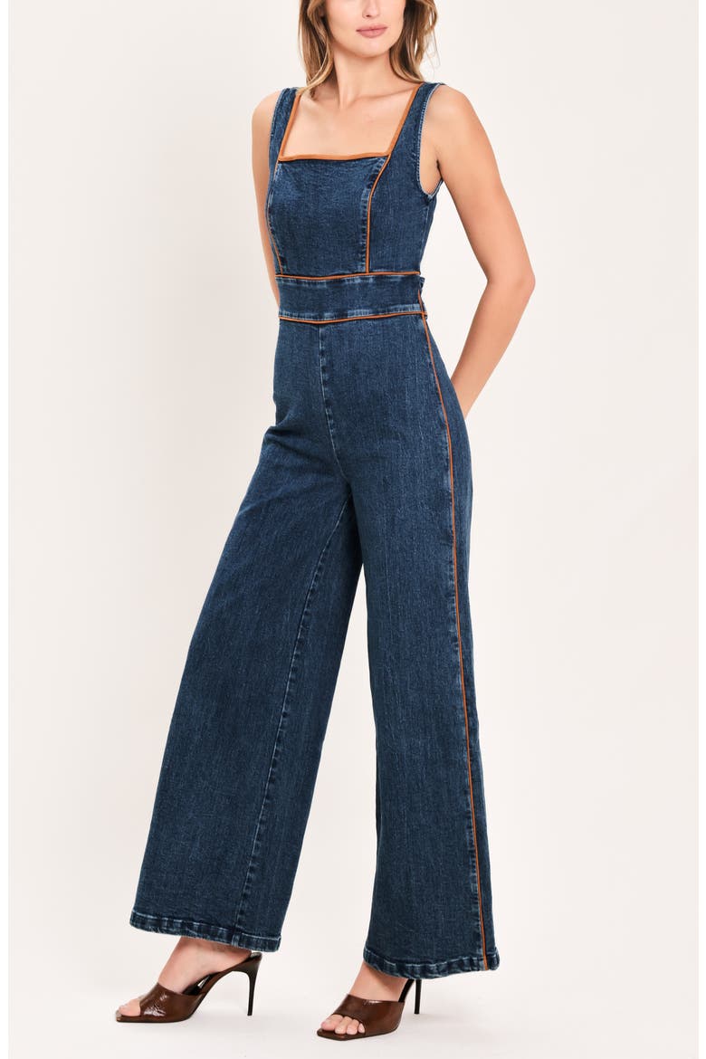 Square Neck Sleeveless Denim Jumpsuit, Alternate, color, MEDIUM INDIGO