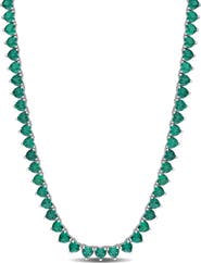 Julianna B. Lab-Created Emerald Heart Tennis Necklace