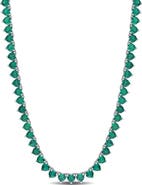 Julianna B. Lab-Created Emerald Heart Tennis Necklace