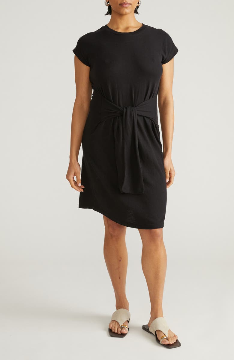 Universal Standard Misa Tie Waist Cotton & Linen Jersey Dress, Main, color, 