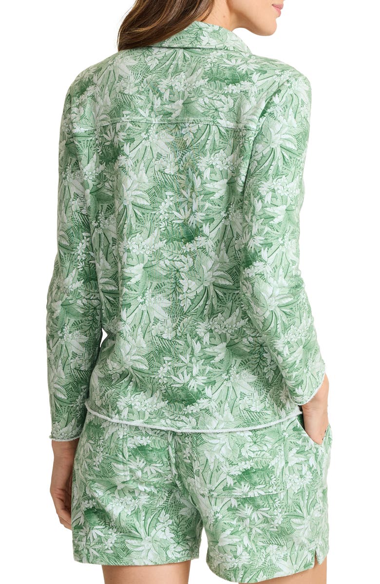 Tommy Bahama Marina Del Mar Forte Botanical Print Cotton Fleece Top, Alternate, color, Granite Green