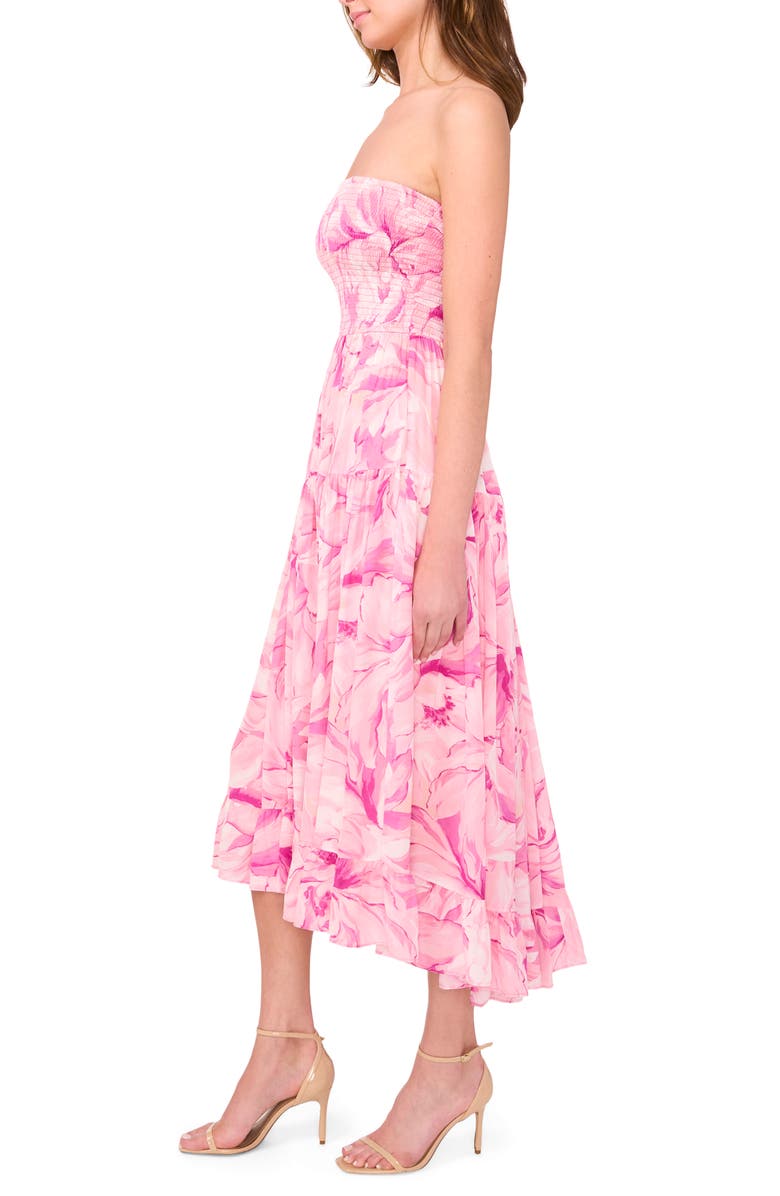 Parker The Nellie Floral Print Smocked Tiered High-Low Maxi Dress, Alternate, color, Cashmere Rose