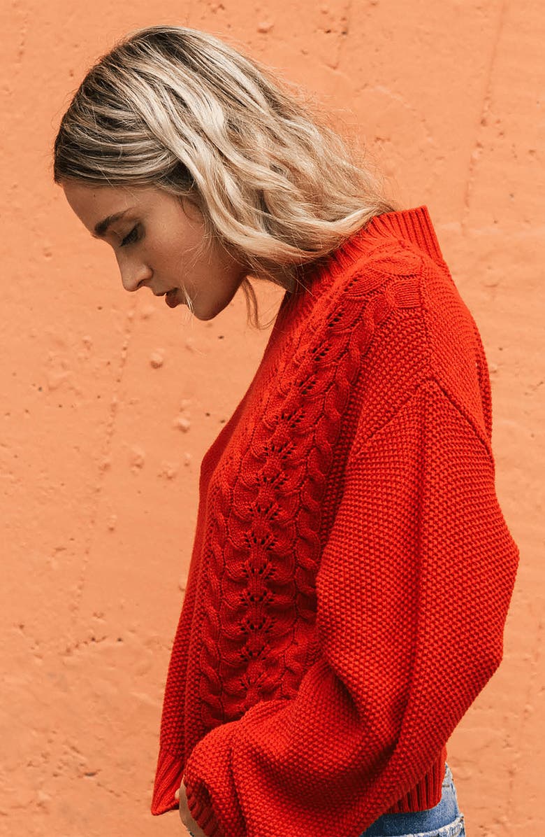 Billabong Great Escapes Cable & Seed Stitch Sweater, Alternate, color,