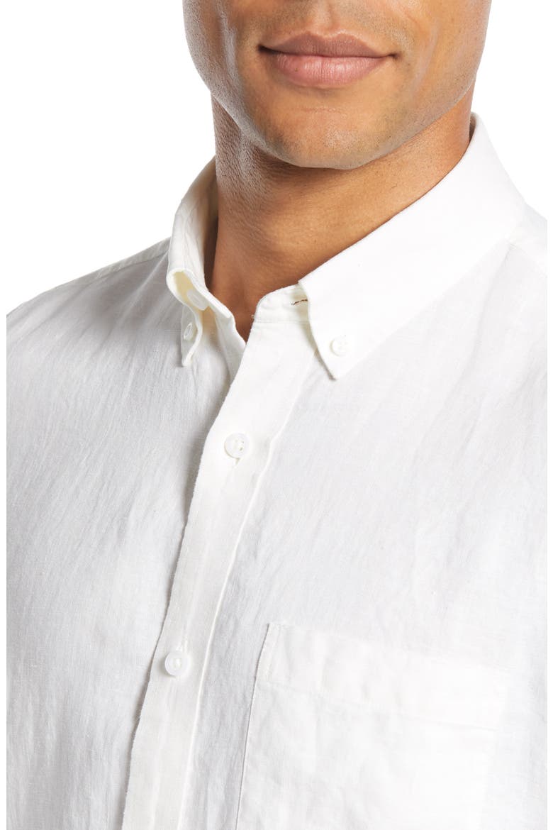 Linen Slim Fit Shirt, Alternate, color, WHITE