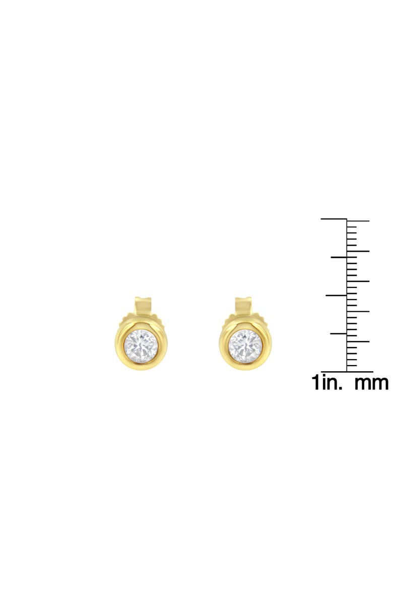 10K Gold 1/4 Ct Diamond Bezel Stud Earrings, Alternate, color, Yellow