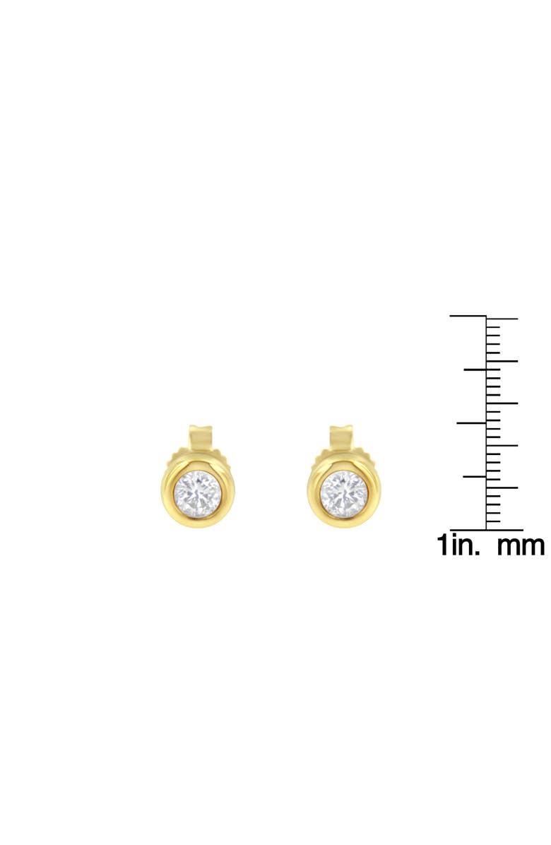 Haus of Brilliance 10K Gold 1/4 Ct Diamond Bezel Stud Earrings, Alternate, color, Yellow