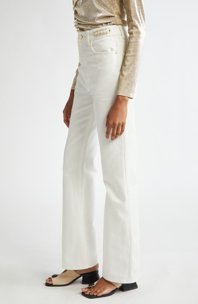 Rabanne 1969 Signature Discs High Waist Wide Leg Jeans, Alternate, color,