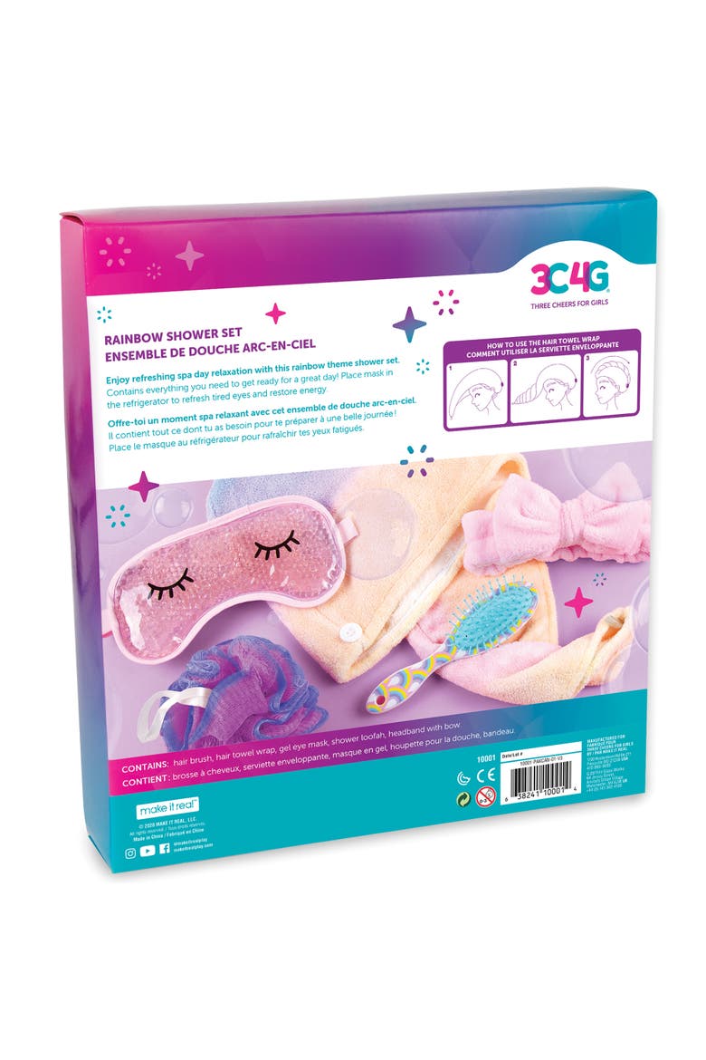 3C4G Rainbow Shower Set 5 Piece Set, Make It Real,Ages 6+, Alternate, color, Multicolored