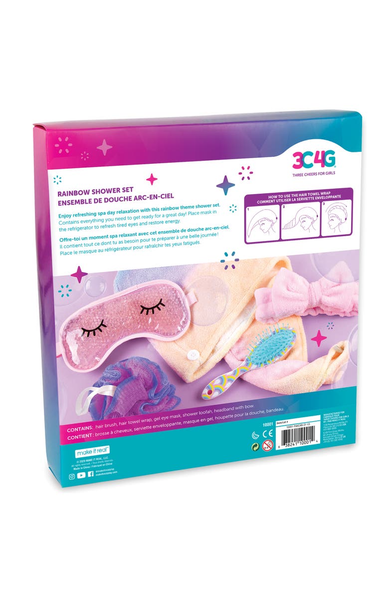 Three Cheers For Girls 3C4G Rainbow Shower Set 5 Piece Set, Make It Real,Ages 6+, Alternate, color, Multicolored