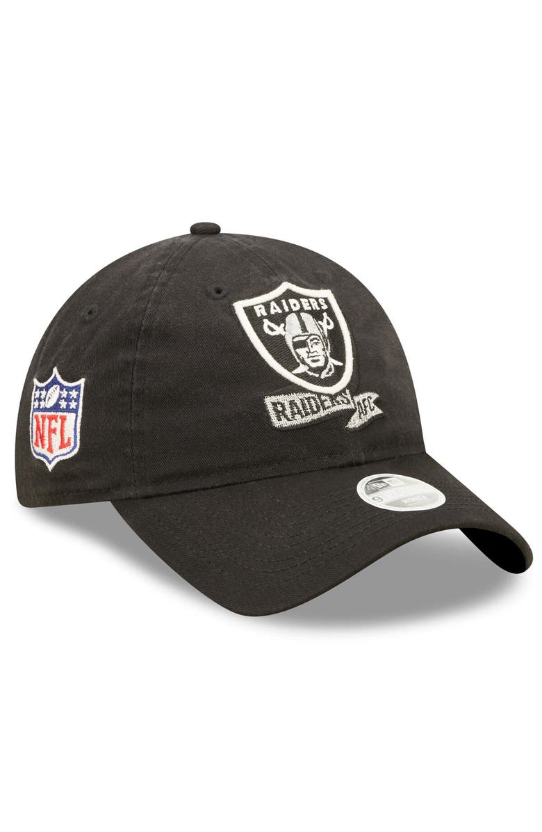 New Era Women's New Era Black Las Vegas Raiders 2022 Sideline Adjustable 9TWENTY Hat, Main, color, 