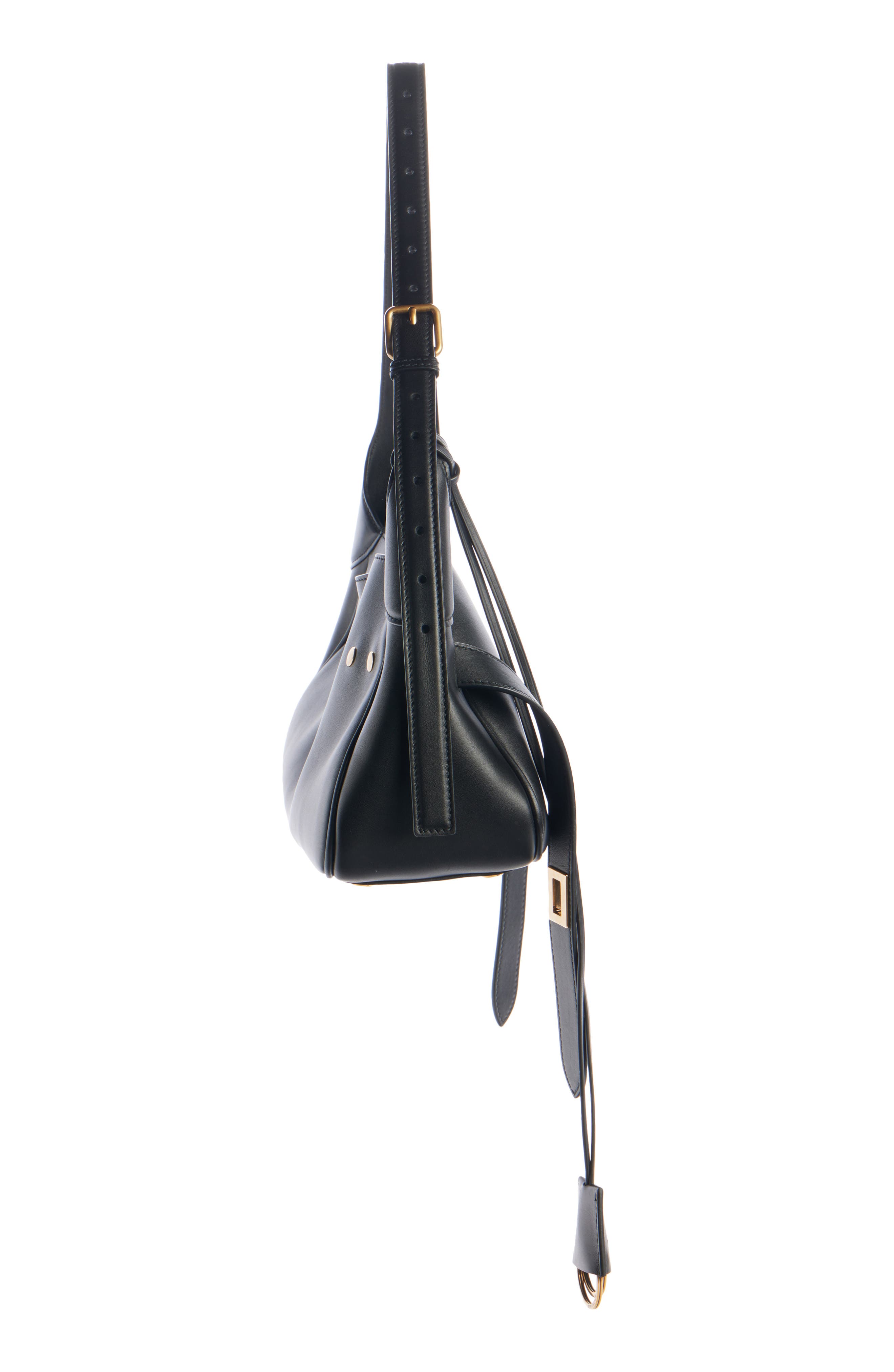 Balenciaga Small Bel Air Leather Shoulder Bag, Alternate, color, 1000 Black