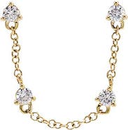 BY ADINA EDEN Diamond Multi Stone Double Chain Stud Earring 14K