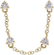BY ADINA EDEN Diamond Multi Stone Double Chain Stud Earring 14K