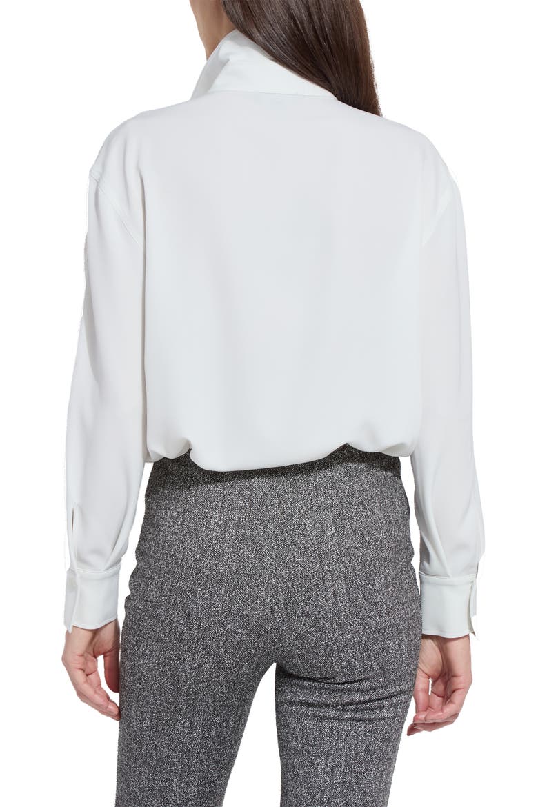 Natasha Lace Trim Button-Up Shirt, Alternate, color, ICE