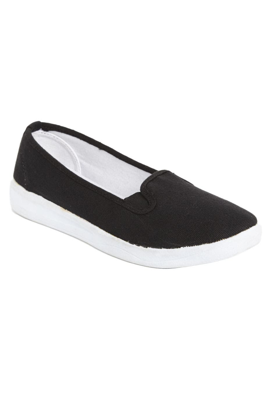 Comfortview The Dottie Cotton Canvas Slip On Sneaker, Main, color, Black
