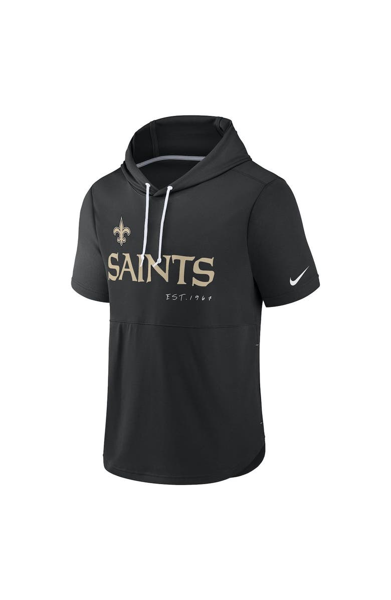 Nike Men's Nike Black New Orleans Saints Short Sleeve Pullover Hoodie, Alternate, color,