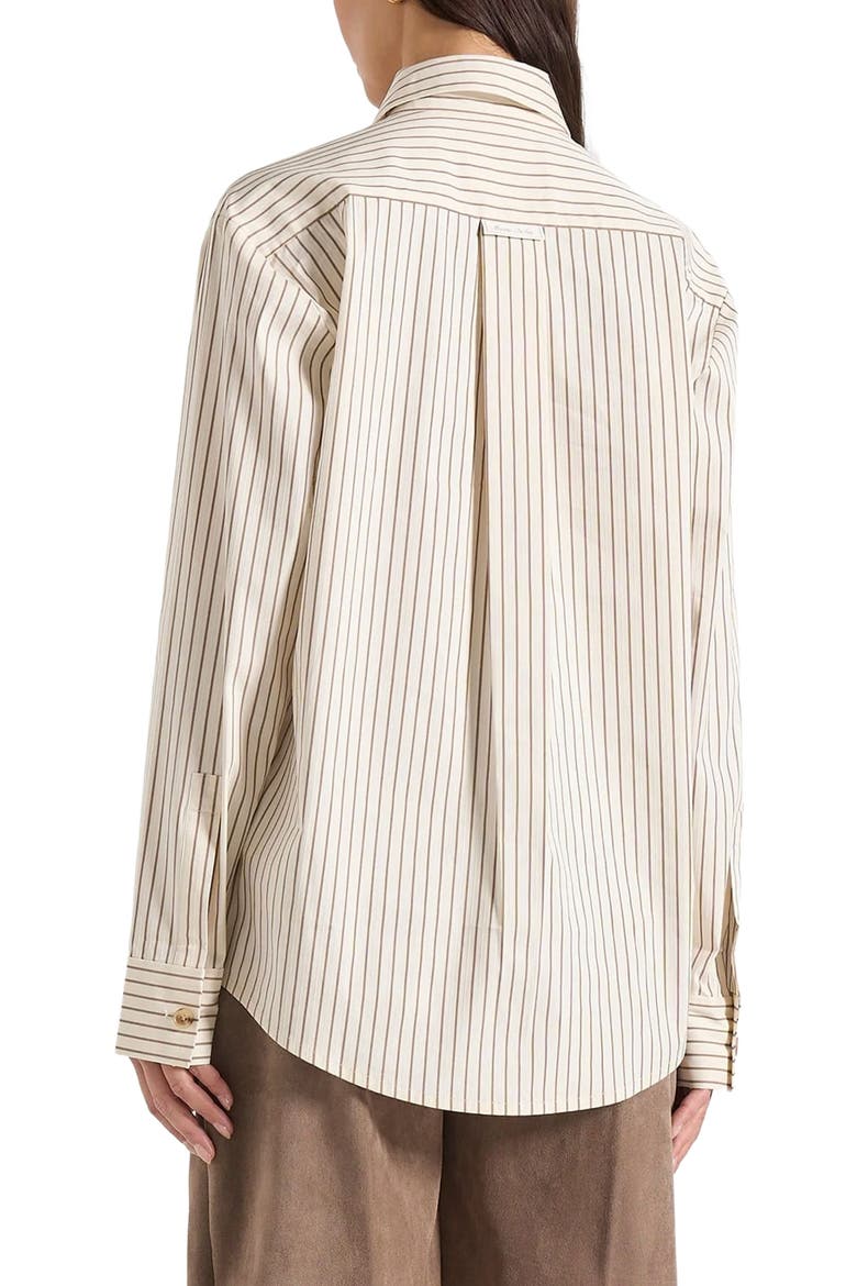Ronnie Unisex Pinstripe Long Sleeve Shirt, Alternate, color, Beige