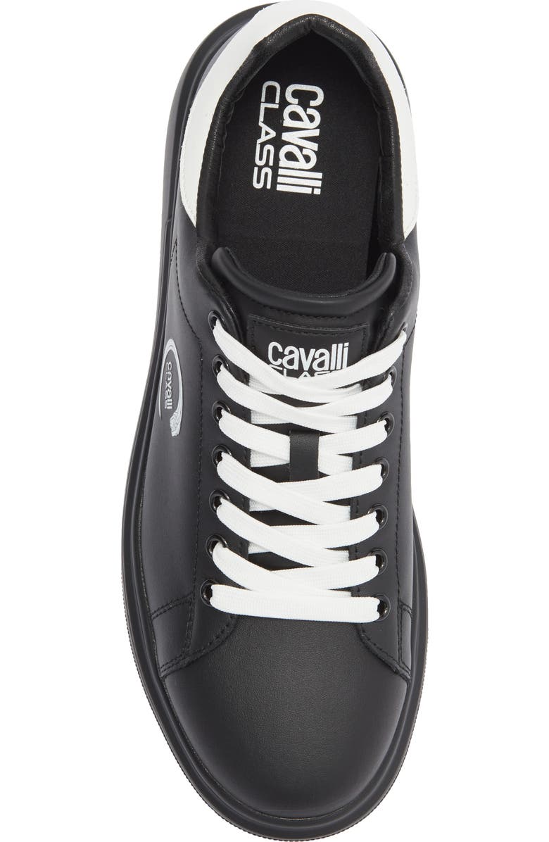 Roberto Cavalli Cavalli Class Logo Low Top Sneaker, Alternate, color, Black/ White