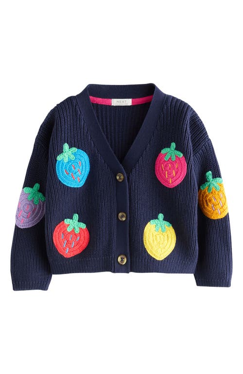 Next Kids' Embroidered Fruit Cardigan In Blue