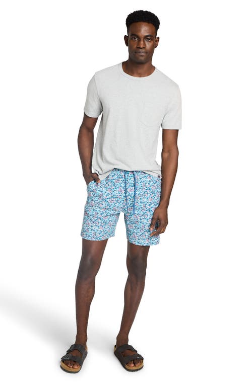 Faherty Shorelite Performance Swim Trunks In Seafoam Beach Blossom