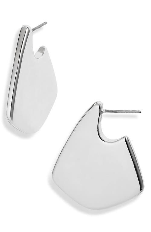 Open Edit Rounded Triangular Drop Earrings In Silver