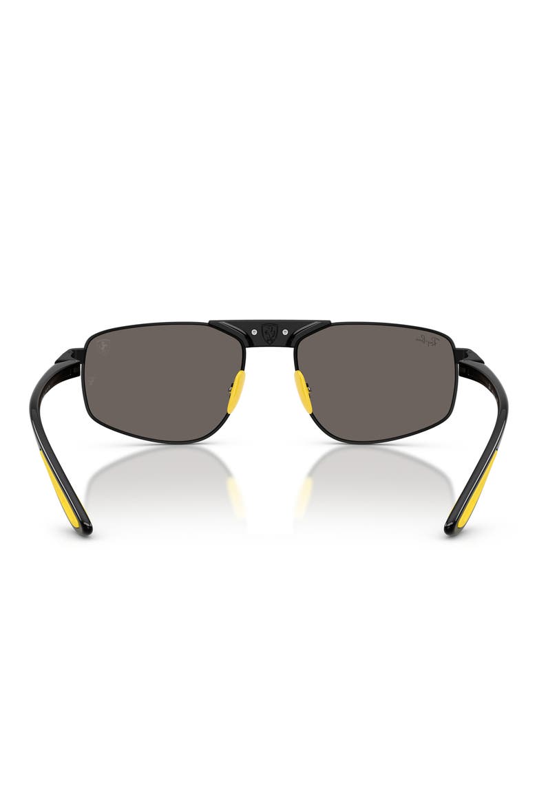 58mm Ferrari Irregular Sunglasses, Alternate, color, MATTE BLACK / DARK GREY