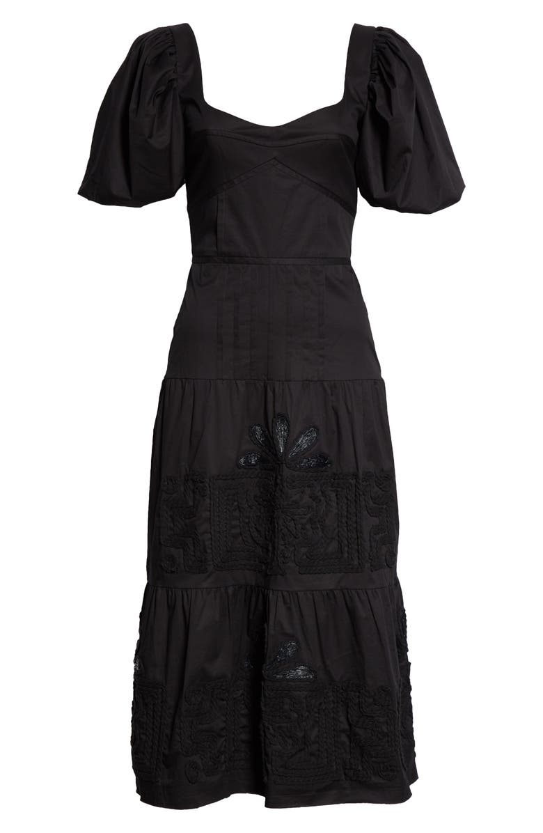 Johanna Ortiz Unchanging Legacy Embroidered Puff Sleeve Dress, Alternate, color, 